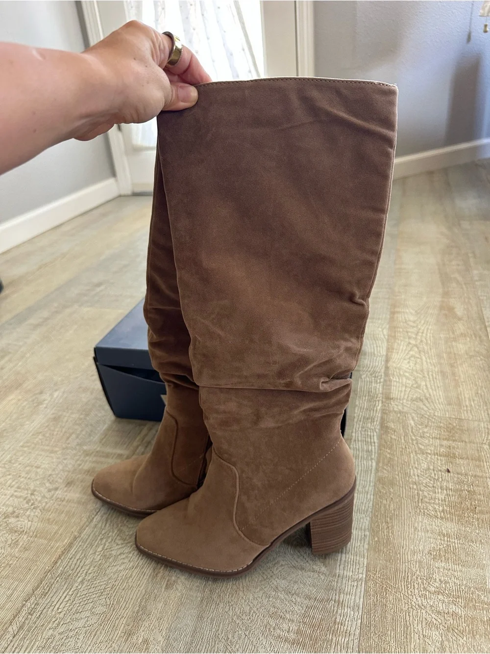 Universal Thread Over-the-Knee Suede Boots in Tan